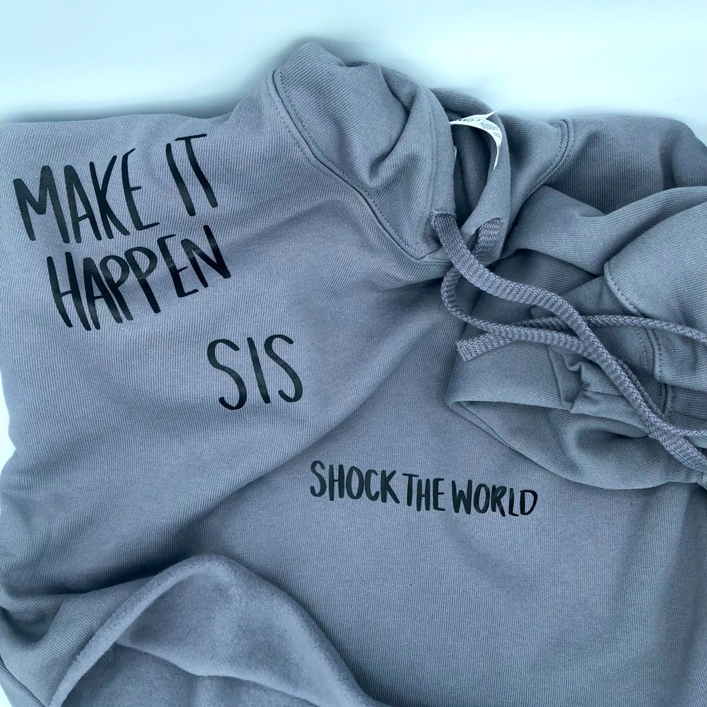 Make it happen sis shock the world cropped hoodie